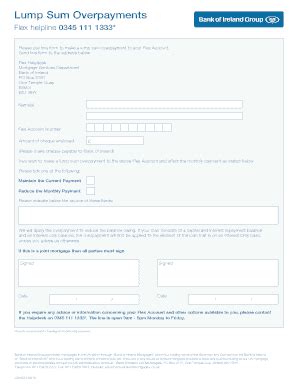 Fillable Online Lump Sum Overpayments Fax Email Print PdfFiller