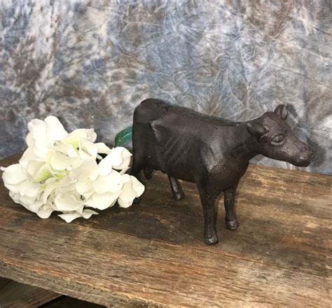 Vintage Style Cast Iron Cow Figure Cow Statue Paperweight Etsy