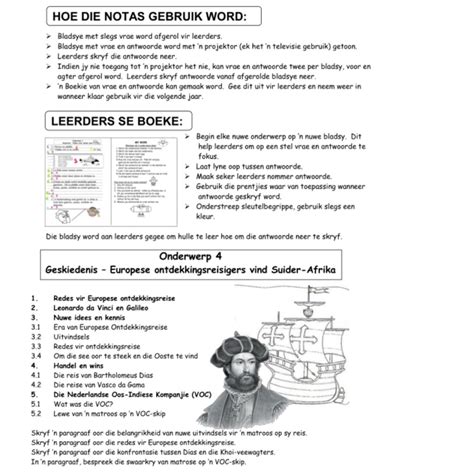 Sw Geskiedenis Graad Kwartaal Opsomming Teacha