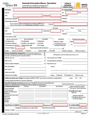 Fillable Online Formulaire De Demande D Inscription Maison Novoclimat