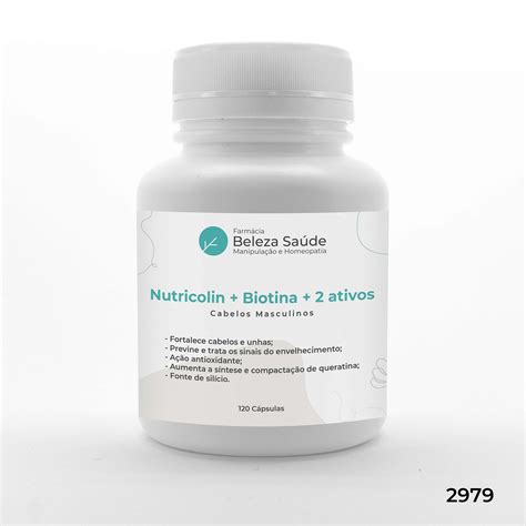 C Psulas Para Cabelos Masculinos Nutricolin Biotina Pantotenato