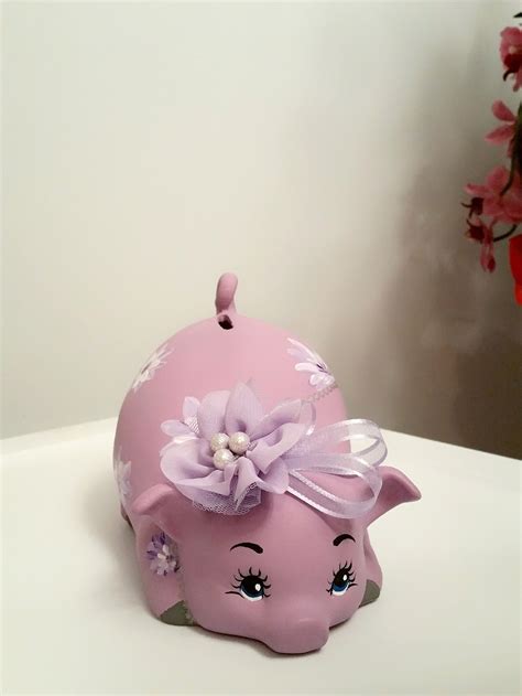 Piggy Bankpersonalized Piggy Bankpurple Piggy Bankbaby Etsy