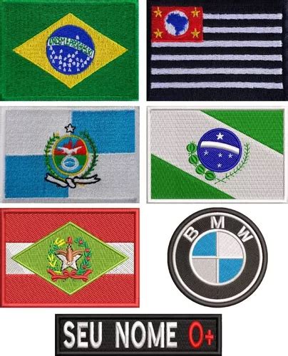 Kit 7 Peças Patch Bordado Bandeiras Nome E Logo Bmw Ban345