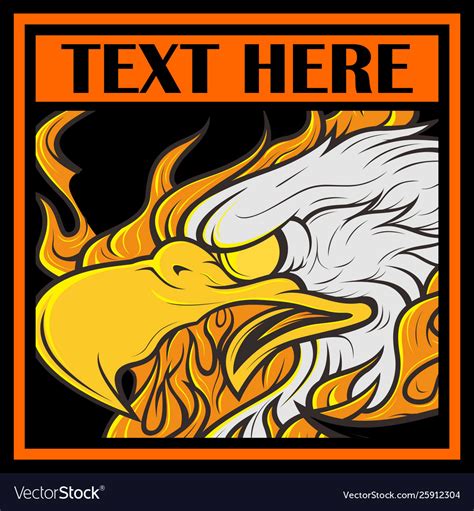 Eagle with fire hand drawing Royalty Free Vector Image