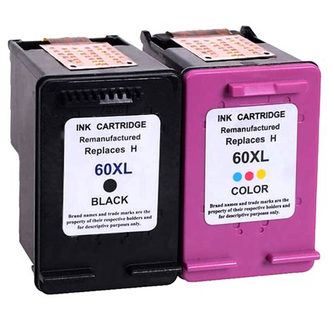 2 PK HP 60XL Black Color Ink Cartridge For HP Deskjet F2400 F2420 F4200