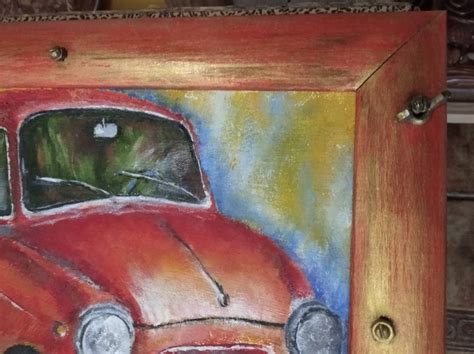 Vintage Painting Car Original Art, Custom Car Painting, Oil Painting ...