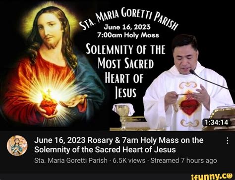 16 2028 Holy Mass SOLEMNITY OF THE MosT SACRED OF JEsus June 16 2023