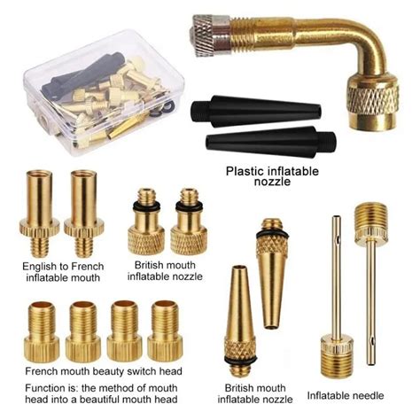 Bicycle Valve Adapter Set Wheels Gas Nozzle Tube Tool SV AV DV Bicycle