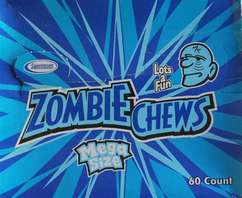 Zombie Chews Sour Blue Raspberry 28g 72 Bar Pack Blue Raspberry