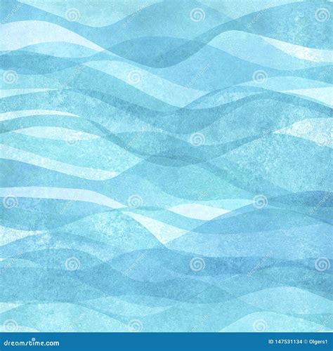 Watercolor Transparent Sea Ocean Wave Teal Turquoise Colored Background