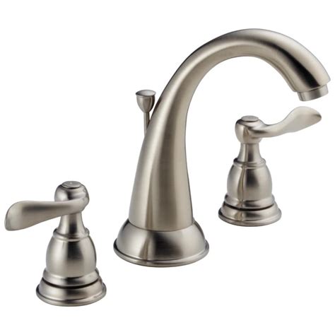 Delta Windemere Brushed Nickel 2 Handle Widespread Watersense Bathroom