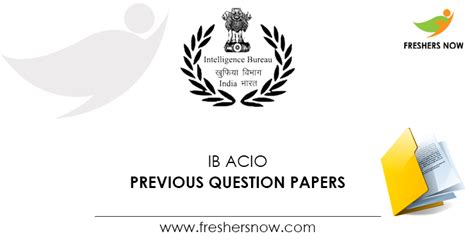 IB ACIO Previous Question Papers PDF Download