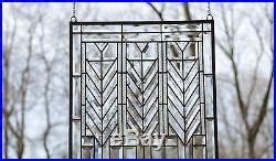 Stained Glass Beveled Clear Window Panel FRANK LLOYD WRIGHT TREE OF