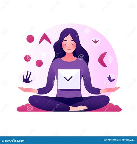 Generative Ai Woman Practicing Meditation Stock Illustration Illustration Of Cute Character