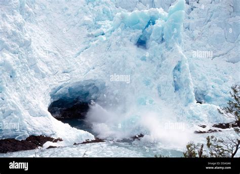 Santa Cruz Argentina Glacier National Park Moreno Glacier Calving Stock ...