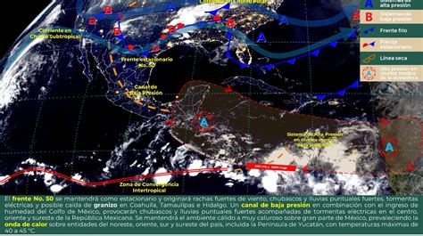 Clima 15 de abril El frente No 50 se mantendrá como estacionario