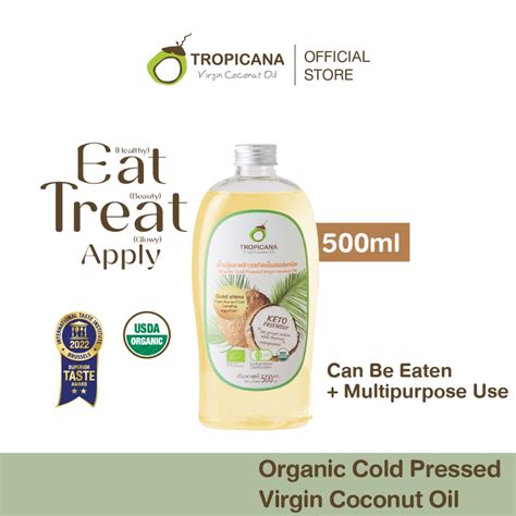 Tropicana Organic Cold Pressed Virgin Coconut Oil 500ml VCO Minyak