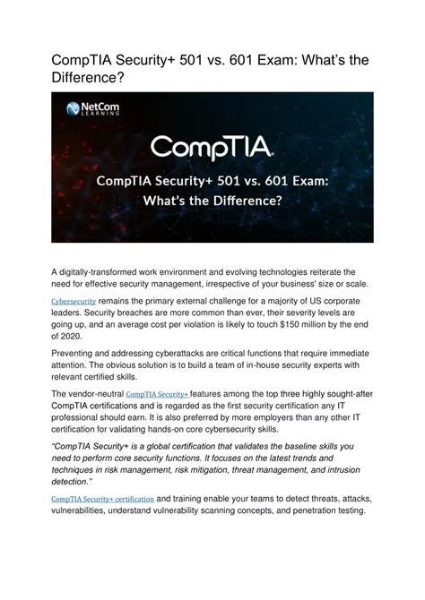 PPT CompTIA Security 501 Vs 601 Exam Whats The Difference