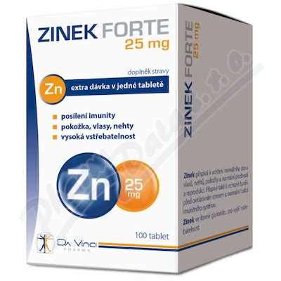 Zinek Forte 25 Mg Da Vinci Pharma 100 Tablet Prva Lekaren Sk