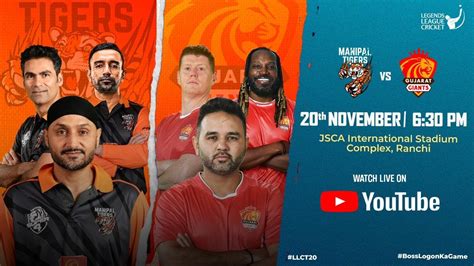 LIVE Manipal Tigers VS Gujarat Giants Legends League Cricket 2023