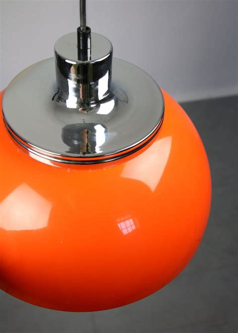 Lampe à Suspension Faro Space Age Orange par Luigi Massoni pour Guzzini