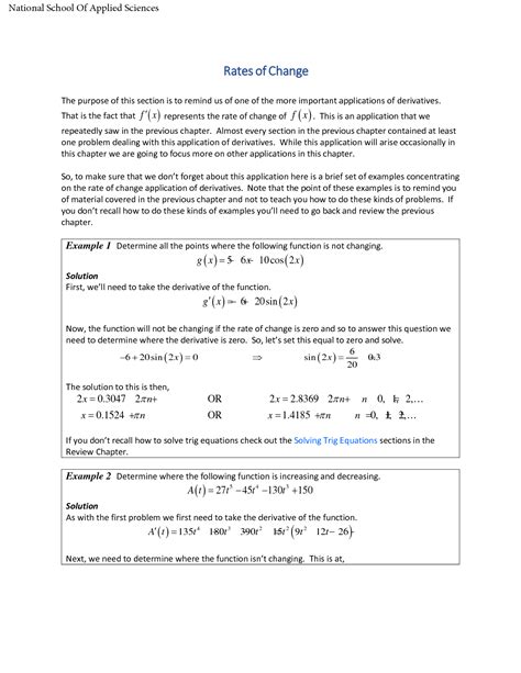 Solution Derivatives Rates Of Change Notes And Examples Studypool