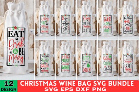 Christmas Wine Bag Svg Bundle Graphic By Digital Art12 · Creative Fabrica