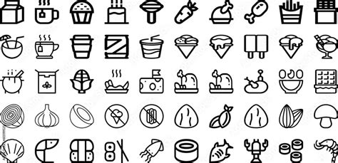 Set Of Food Icons Collection Isolated Silhouette Solid Icons Including Icon, Food, Menu, Healthy ...