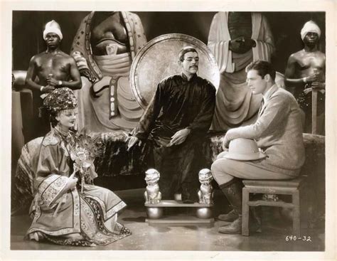 Boris Karloff Charles Starrett And Myrna Loy In A Still From The Mask