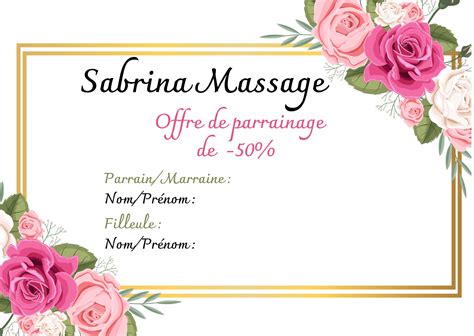 Offre De Parrainage Sabrina Massage