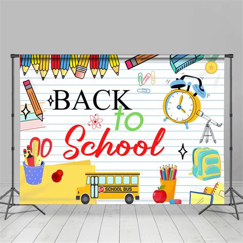 Pencil Stationeries Notebook Back To School Backdrop Lofaris