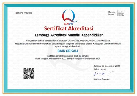 Akreditasi Program Studi Universitas Gresik