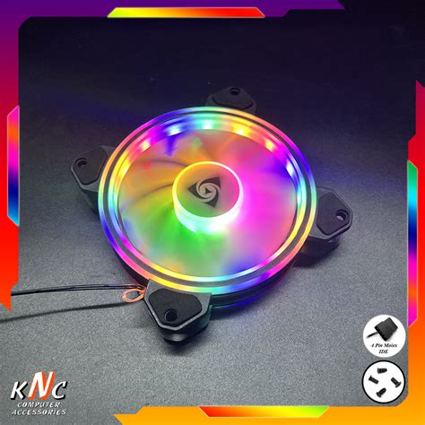 Quạt Tản Nhiệt Fan Led RGB V8 Kích Thước 12cm Sáng Tâm Và Viền Chuẩn