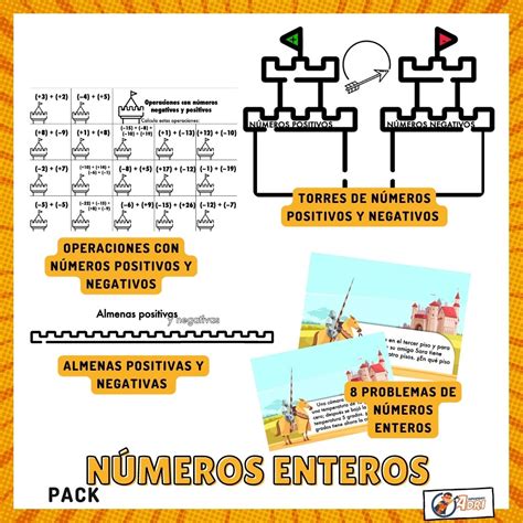 Profes Papel Tijera PACK NÚMEROS ENTEROS