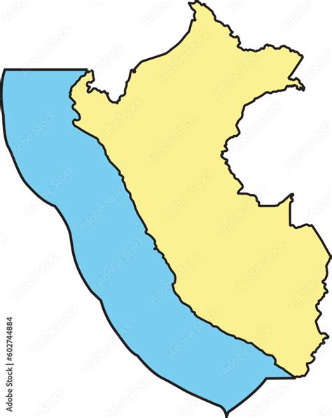Mapa Político Y Geográfico Del Peru Stock Vector Adobe Stock
