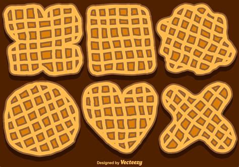 Vector Set Of Hand Drawn Belgium Waffles 144500 Vector Art At Vecteezy