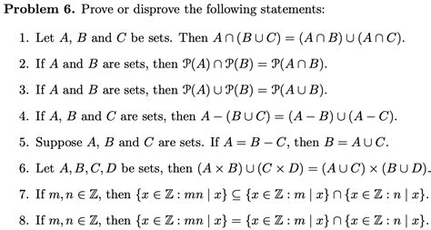 Solved Problem 6 Prove Or Disprove The Following