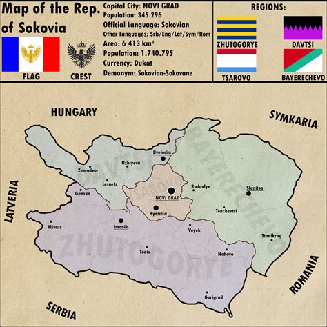 Map of the Republic of Sokovia (2014-Eng/Skv) : r/imaginarymaps