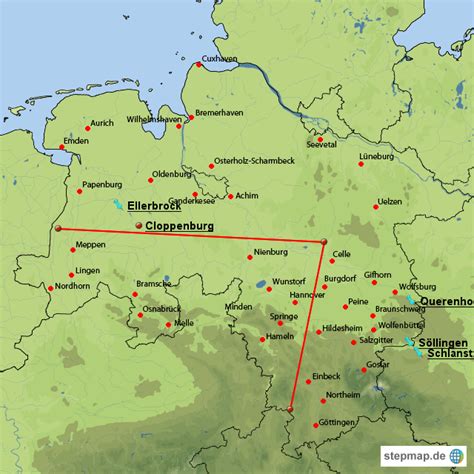 StepMap Niedersachsen Landkarte für Deutschland