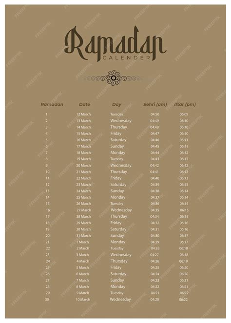 Calendario De Ramadán 2024 Con Tiempos De Oración En Ramadán Ramadán