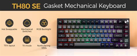 Epomaker Th Se Gasket Mechanical Keyboard Nkro Hot Swap Rgb Triple Mode Gaming Keyboard