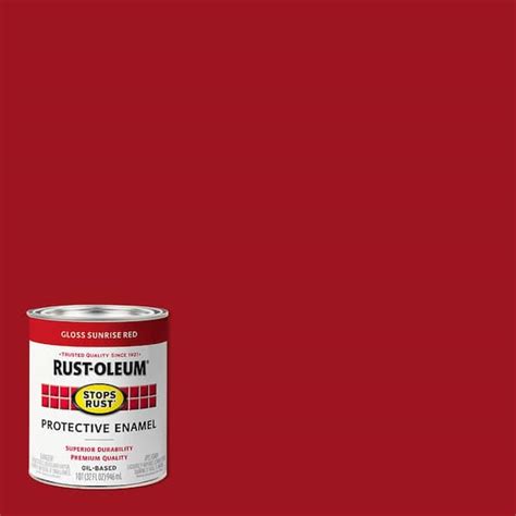 Rust Oleum Stops Rust Qt Low Voc Protective Enamel Gloss Sunrise Red