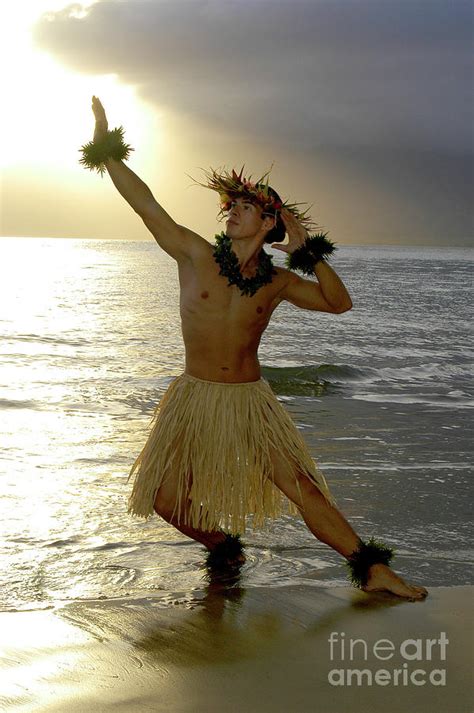 Male Hula Dancer Performing At The Waters Edge Photograph By Gunther Allen Pixels