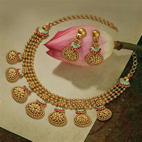 Buy Malabar Gold Necklace Set Nsexdwl20nk02 For Women Online Malabar Gold And Diamonds