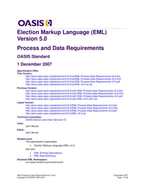 Fillable Online Docs Oasis Open EML V5 0 Process Data Requirements