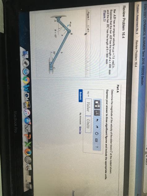 Solved Bar Ab Has An Angular Velocity Omega Ab Rad S Chegg