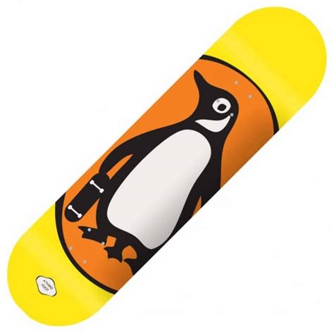 A Third Foot Skateboards A Third Foot Penguin Yellow Skateboard Deck