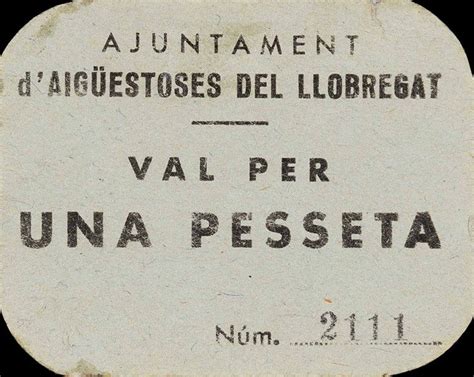 1 Peseta Aigüestoses del Llobregat Municipality of Aigüestoses del