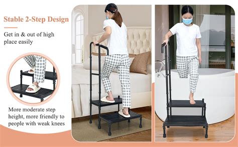 Amazon KAAMOS Medical Step Stool With Handle For Elderly Bed Steps