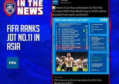 FIFA RANKS JDT NO 11 IN ASIA Johor Darul Ta Zim FC